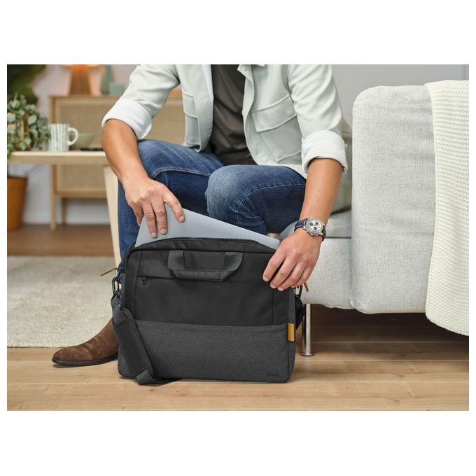 Trust 25246 Lisboa Borsa Porta PC 16'' Poliestere Riciclato Tracolla Rimovibile Cinghia Trolley colore Nero