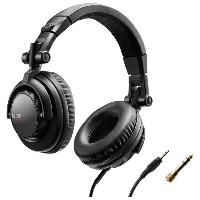 Hercules 4780898 HDP DJ45 Cuffie Cablate Circumaurali Chiuse con Cavo a Spirale 2 m Impedenza 60 Ohm Sensibilita' 95 dB colore Nero