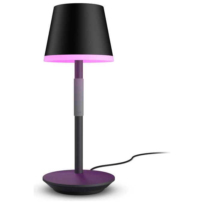 Philips Lampada Smart Hue Go White and Color Ambiance da Tavolo Ricaricabile Nera Wireless