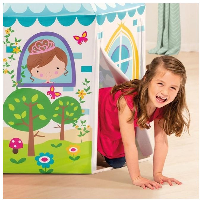 Intex 44635NP Tenda Principesse Tenda da Gioco per Bambini in Vinile 0,20 mm con Struttura in Plastica Facile da Montare colore Multicolore