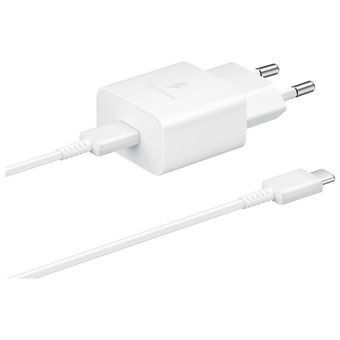 Samsung EP-T1510XWEGEU Caricabatterie USB Type-C Fast Charging 15W Bianco con cavo 1mt Usb Type-C Bianco
