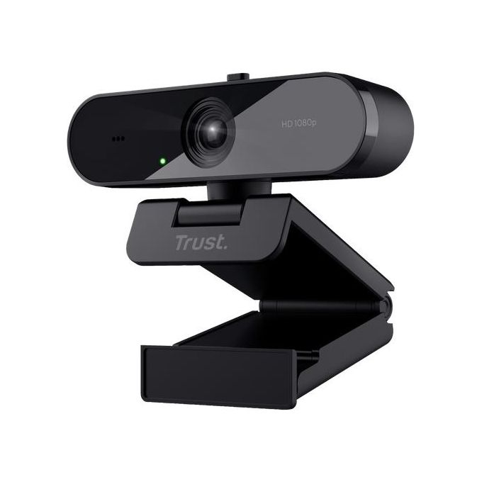 Trust 24734 TW-200 Webcam Full HD 1080p 30fps Grandangolare 70° Microfono USB Filtro Privacy colore Nero
