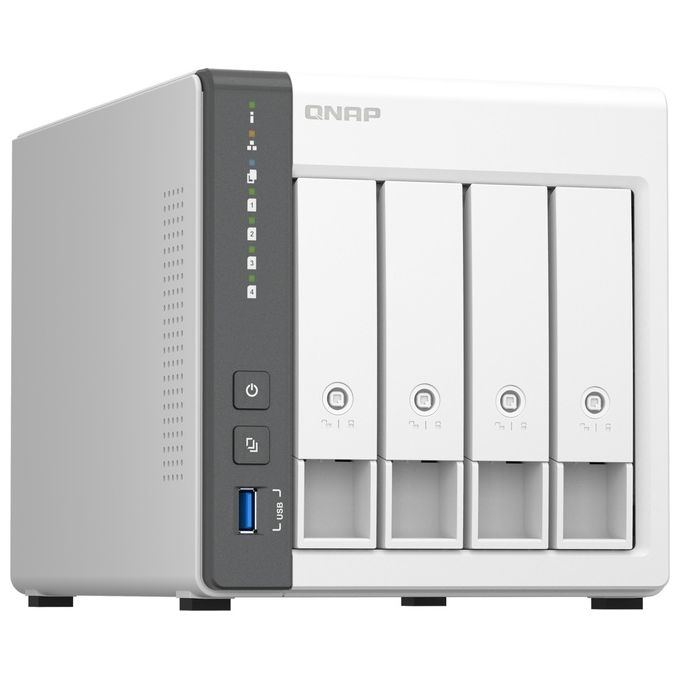 Qnap TS-433-4G NAS Tower 4 Bay ARM Cortex-A55 Quad-Core 2 GHz 4 GB RAM 2.5GbE QNAP QTS colore Bianco