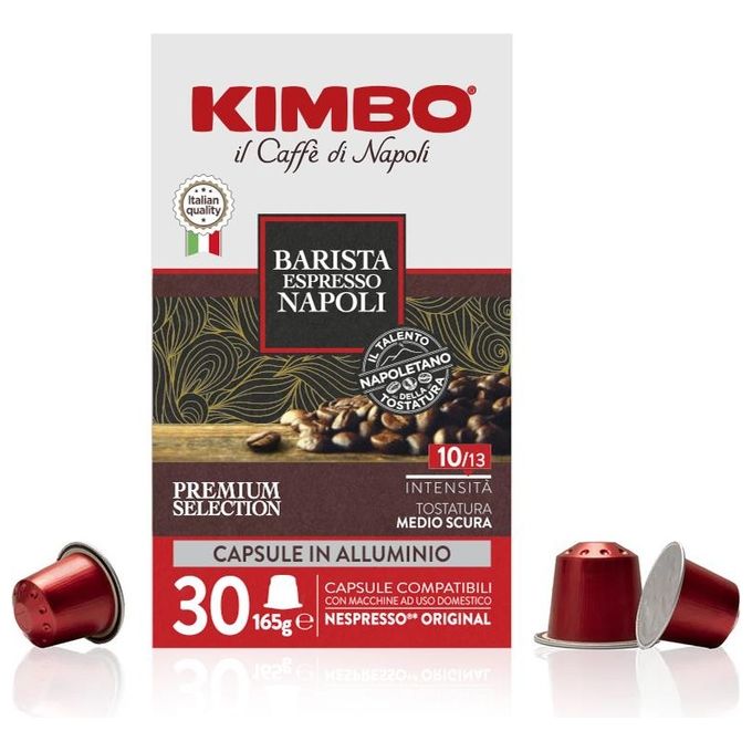 Kimbo Barista Napoli Capsule Compatibili Nespresso Alluminio 30 Pezzi