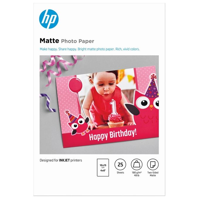 HP 7HF70A Carta Fotografica Bianco Opaco