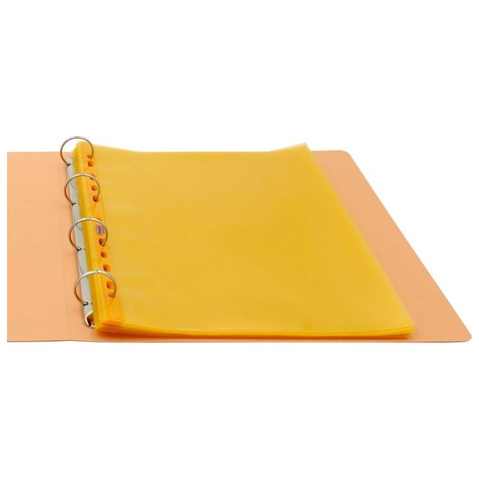 Favorit Confezione 25 Buste a Foratura Universale Colorate Formato Interno 22x30cm Arancio