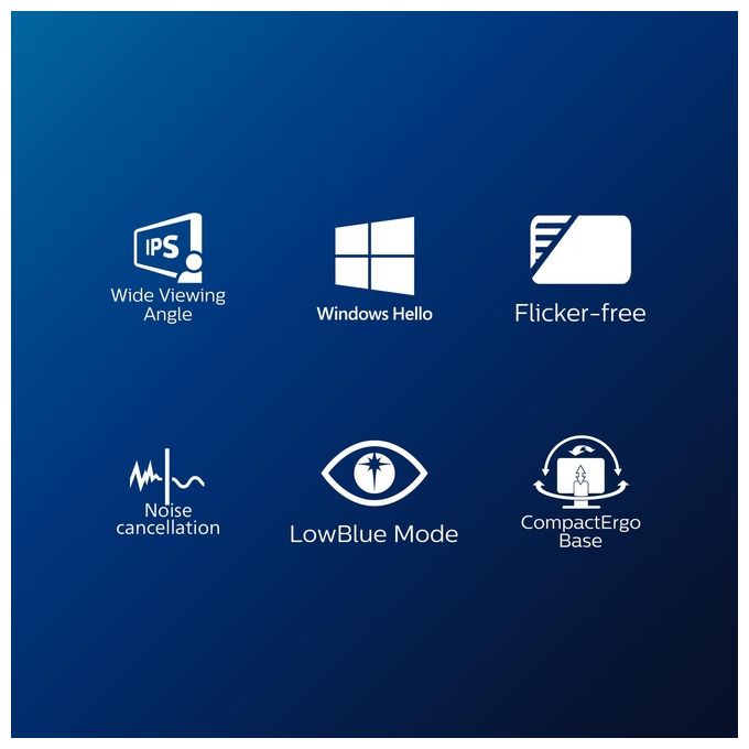Philips 27E1N5600HE Monitor PC 27'' IPS QHD 2560x1440 75Hz 1ms USB-C 65W Webcam 5MP Windows Hello Altoparlanti colore Nero