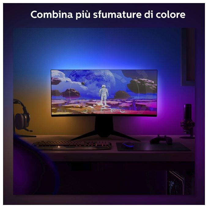 Philips Hue 929003498602 Hue Play Gradient Lightstrip per Monitor 32'' a 34'' 19 W colore Nero