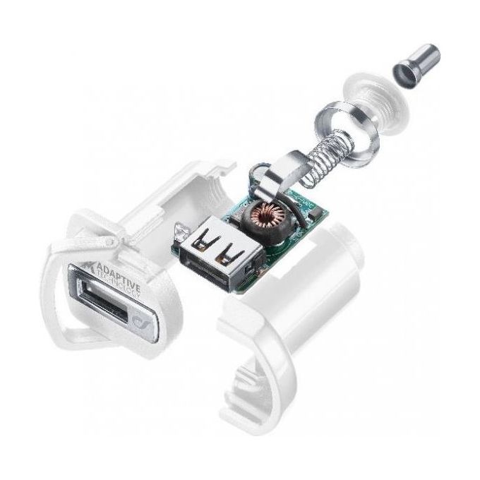 Cellular Line KIT_ Caricabatterie da auto 15W e cavo Usb Type-C 1mt Bianco