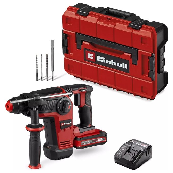 Einhell 4514274 TP-HD 18-28 Li BL+4 Martello Tassellatore a Batteria 18V 3 Ah Brushless con Batteria e Caricabatterie colore Nero Rosso