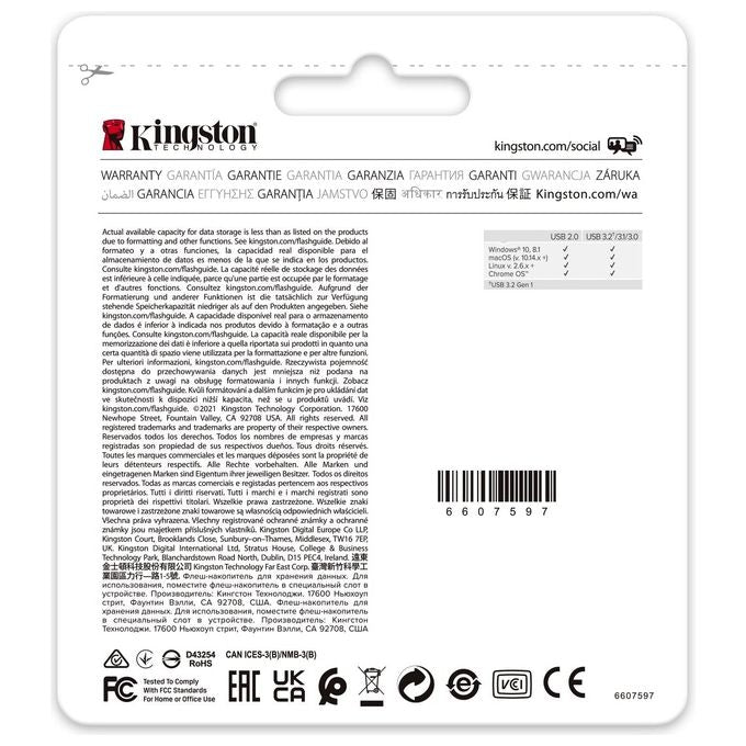 Kingston Flash Drive Usb3.2 64Gb Exodiam Nero-Blu