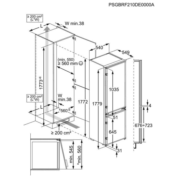 Electrolux KNS5LE18S Serie 500 Frigorifero Combinato Incasso 271 L 177 cm Classe E 34 dB LowFrost colore Bianco