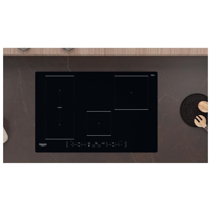 Hotpoint HB 0577B NE Piano cottura induzione 77 cm 4 zone Combi Duo Active Cook controlli touch colore Nero