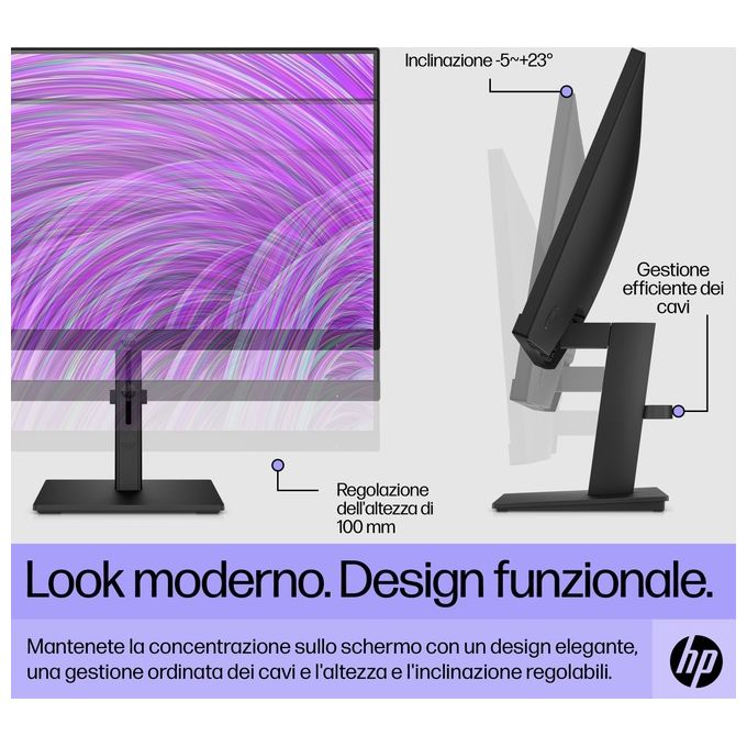 HP 64W30AA#ABB P22h G5 Monitor PC 21.5'' Full HD 1920x1080 IPS 75Hz Altoparlanti integrati colore Nero
