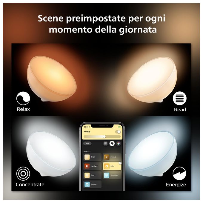 Philips Lampada Portatile Hue Go White e Color Ambiance Smart, Controllo Wireless e Personalizzazione Luminosita'