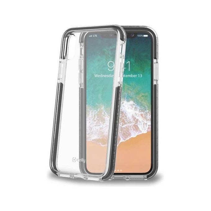 Celly Hexagon Cover per iPhone XS-X Nero