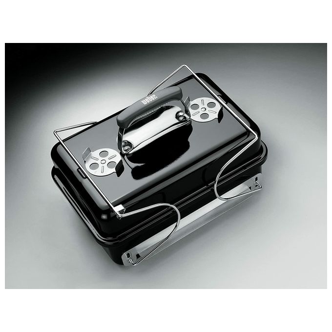 Weber 1131004 Go-Anywhere Barbecue a Carbone Portatile Griglia 42x26 cm con Sistema Tuck-N-Carry colore Nero