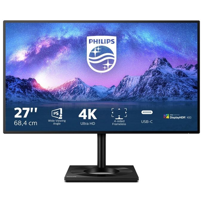 Philips 279C9-00 Monitor 27'' IPS 4K Ultra HD 3840x2160 DisplayHDR 400 USB-C 65W AMD FreeSync colore Nero