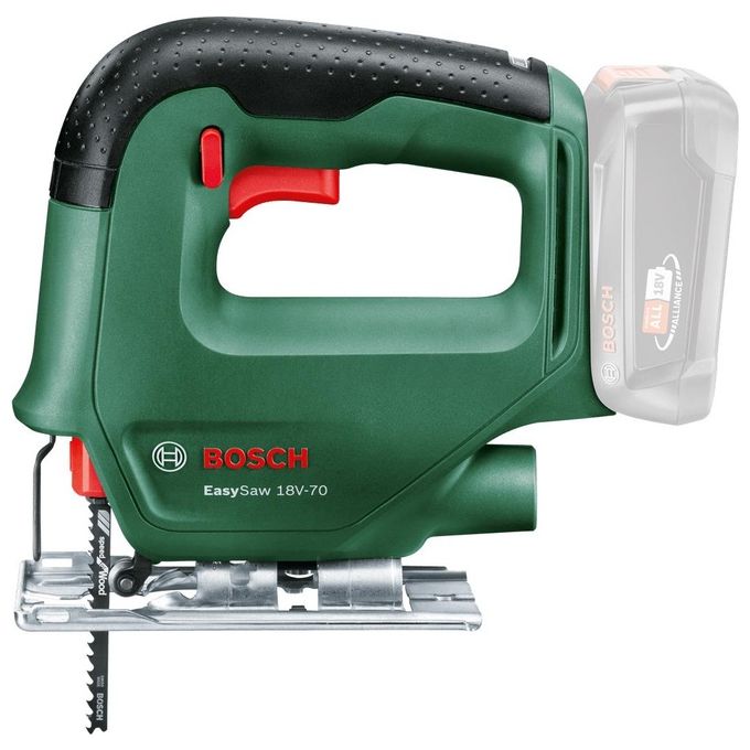 Bosch 0603012000 EasySaw Seghetto alternativo a batteria 18V con cambio lama SDS profondita' taglio legno 70 mm colore Nero