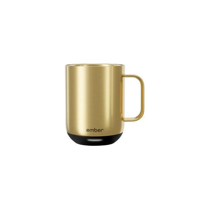 Ember CM191004EU Mug 2 Tazza Intelligente 295 ml con Controllo Temperatura App e Display LED Ricaricabile fino a 90 Minuti colore Oro