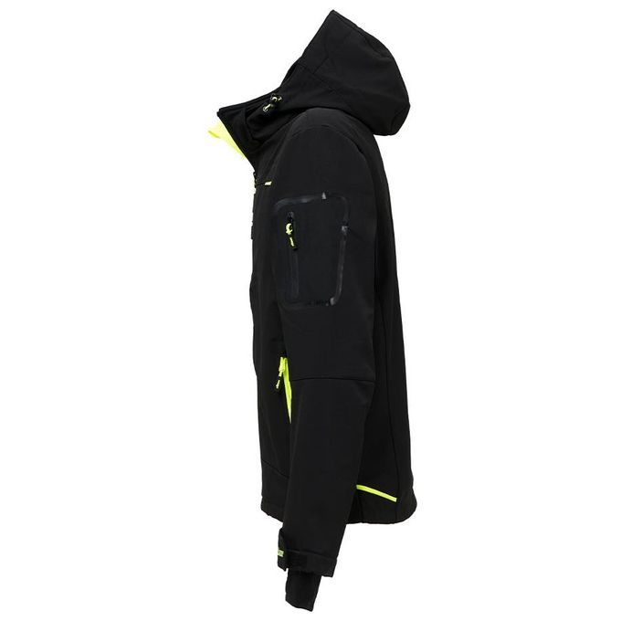 U-Power FU187BC Space Giacca Softshell Impermeabile Antivento Traspirante Cappuccio Staccabile Membrana U-Tex colore Nero