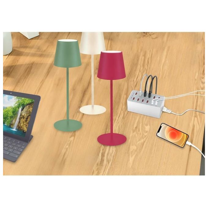 Majestic 770532 WH AUSB 12 Caricatore USB 12 Porte 60W 5V 2.4A cavo 1.5m presa EU colore Bianco