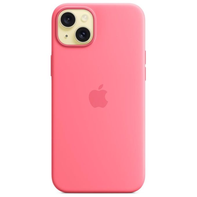 Apple MWNE3ZM-A Custodia in Silicone con MagSafe per iPhone 15 Plus tecnologia MagSafe ricarica wireless colore Rosa