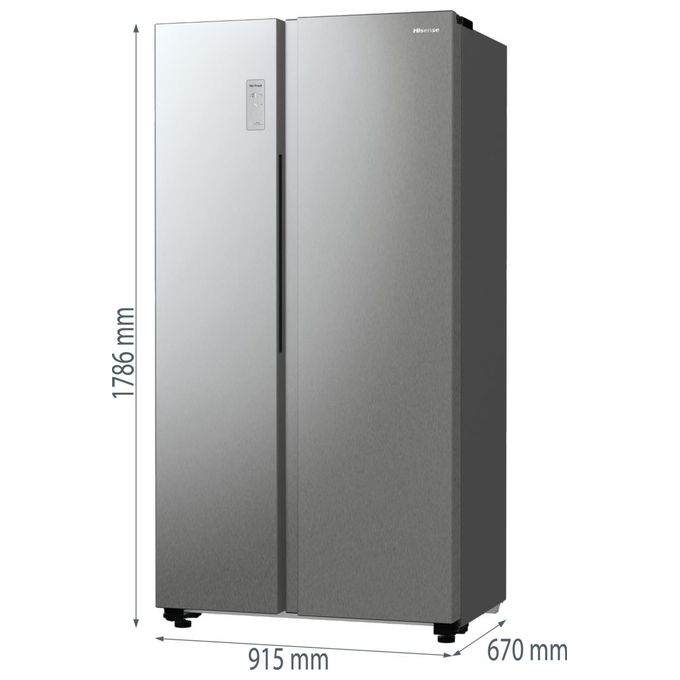 Hisense RS711N4ACE Frigorifero Side by Side 550 L 178,6 cm Classe E 38 dB Total No Frost Inverter (178,6x91x64,3 cm) colore Inox