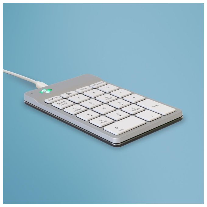 R-Go Tools RGOCONMWDWH Tastierino Numerico Numpad Break con Indicatore di Pausa USB Filaire colore Bianco