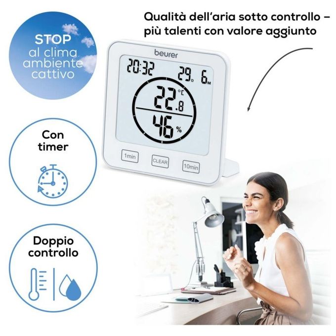 Beurer HM 22 Termoigrometro con Funzione Timer