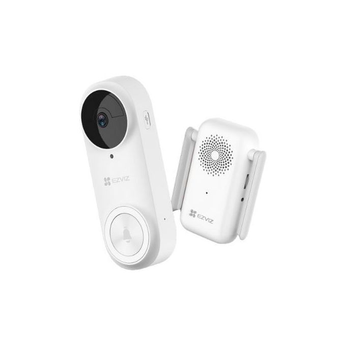 Ezviz OB03499 DB2 Pro Kit Videocitofono Smart WiFi 5MP Batteria 5200 mAh IP65 Audio Bidirezionale colore Bianco