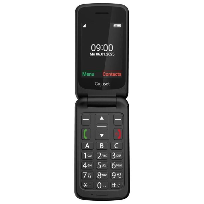 Gigaset GL595 Telefono Cellulare per Anziani Clamshell SIM singola IP44 Bluetooth Tasto SOS 2.8'' colore Nero