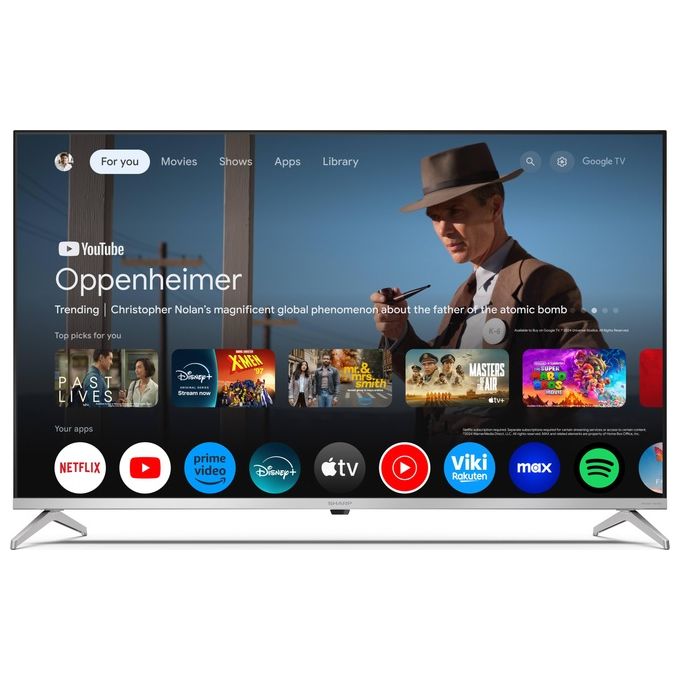Sharp 43GP6265E Smart TV 43'' 4K Ultra HD QLED Google TV Dolby Vision Dolby Atmos colore Nero
