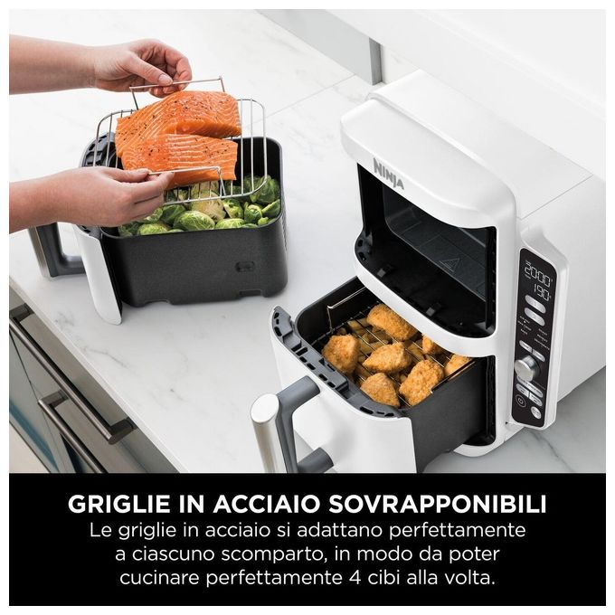 Ninja SL400EUWH Friggitrice ad aria 9.5 L 2470 W 6 programmi Display incluso colore Bianco