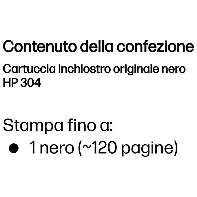 HP N9K06AE 304 Nero Cartuccia originale per Deskjet 3720, 3730