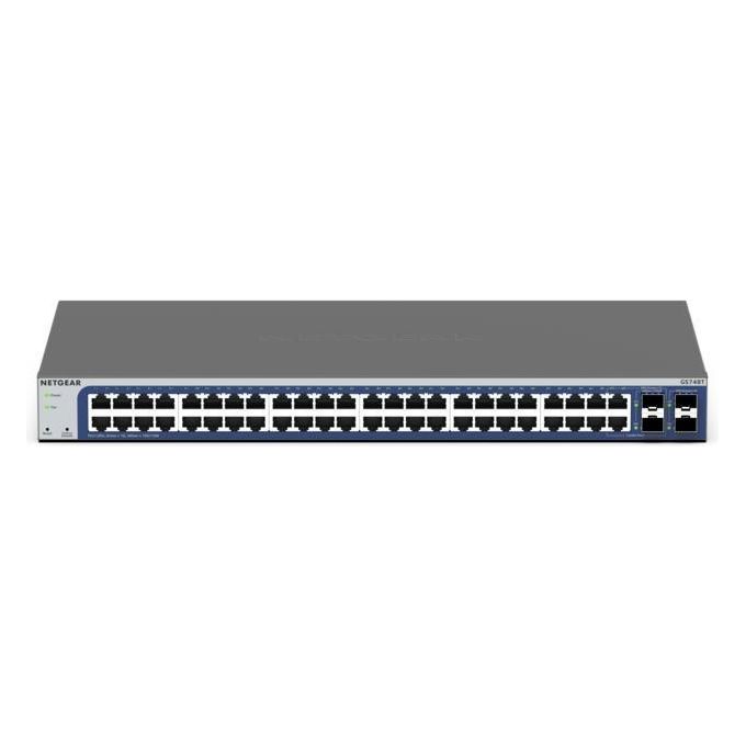 Netgear GS748T-600EUS Switch Smart Gestito 48 porte Gigabit Ethernet 10-100-1000 4 porte SFP L2-L3-L4 Montaggio Rack colore Nero