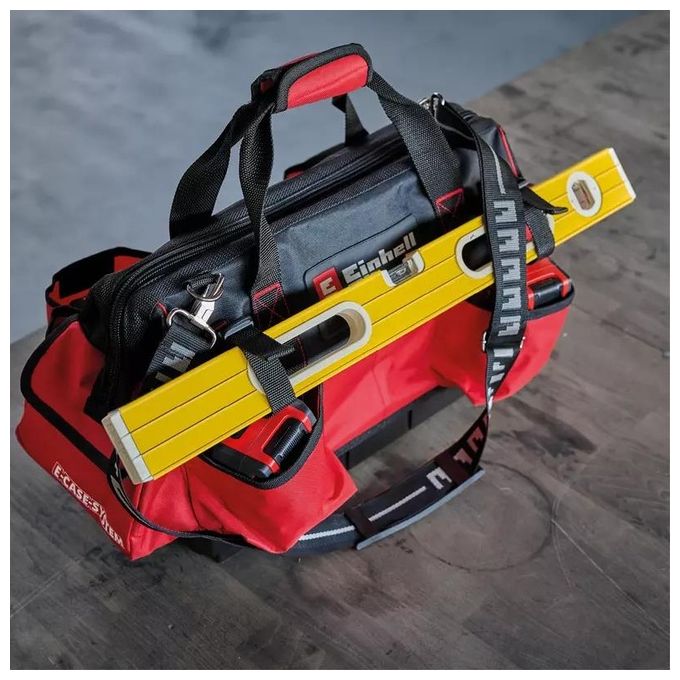 Einhell 4540036 E-Case Borsa Porta Attrezzi Sistema Modulare Portata 30 Kg 6 Tasche colore Nero Rosso