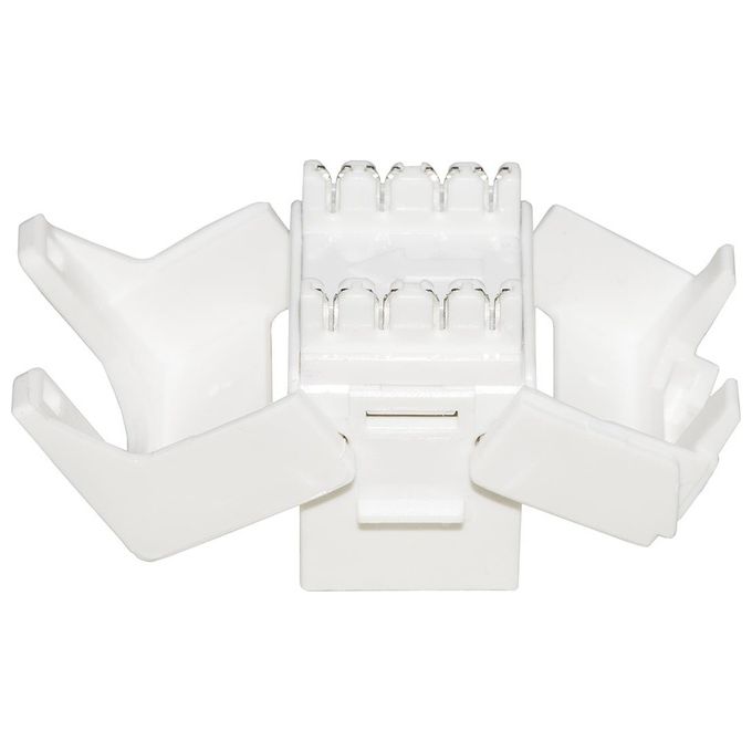 Link Presa Rete Keystone Jack Rj45 Categoria 5e Utp Tooless Bianco 180° Contatti Dorati 50 Micron