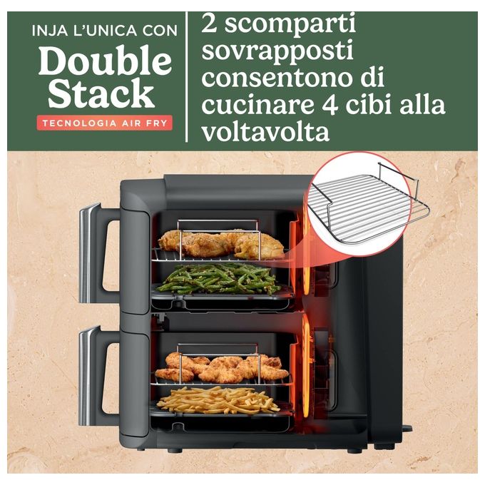 Ninja SL400EU Double Stack XL Friggitrice ad aria 9,5 L 2470 W 6 programmi doppio cestello colore Grigio