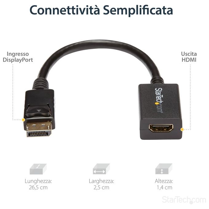 StarTech.com Adattatore Convertitore Video Displayport A Hdmi