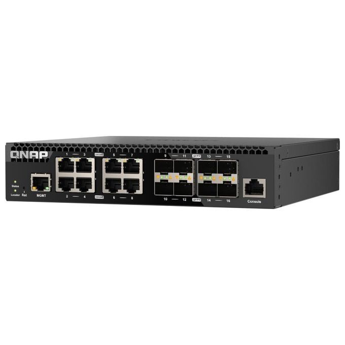 Qnap QSW-M3216R-8S8T Switch Gestito L2-L3 16 Porte 10GbE 8 RJ45 Multi-Gig 8 SFP+ 320 Gbps Montabile su Rack colore Nero