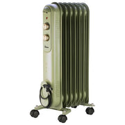 Ardes AR4R07VIN Curvy 7 Retro' Radiatore ad Olio 7 Elementi 1500W Termostato Regolabile 3 Livelli Potenza colore Verde
