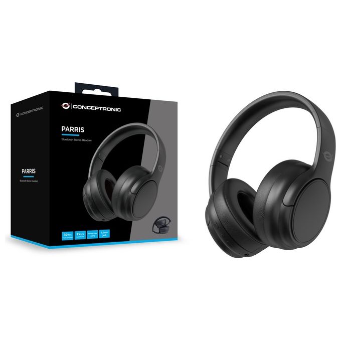 Conceptronic PARRIS03B Cuffia con Cavo e Senza Cavo a Padiglione Bluetooth Nero