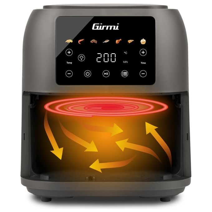 Girmi FG92 Ecofrit Deep Friggitrice ad aria 8 L 1700 W 7 programmi Display digitale colore Grigio