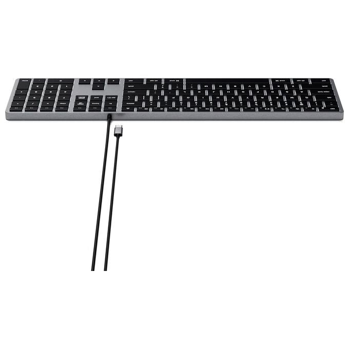 Satechi ST-UCSW3M-IT Slim W3 Tastiera Cablata USB-C QWERTY Italiano Retroilluminata colore Grigio