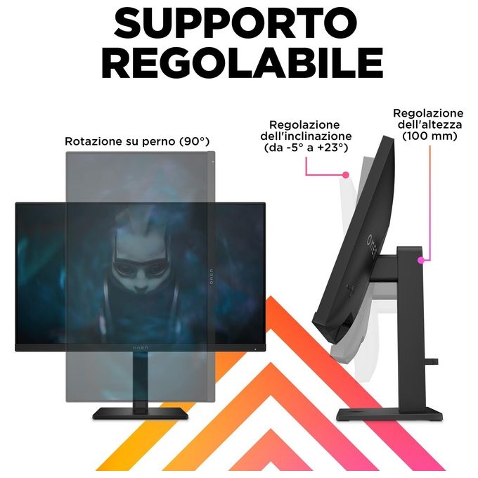 HP 780D9AA#ABB OMEN 24 Monitor Gaming 23,8'' FHD 1920x1080 IPS 165 Hz 1 ms AMD FreeSync Premium colore Nero