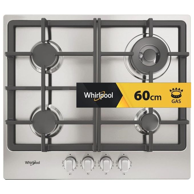 Whirlpool TGML 661 IX R Piano cottura a gas 58 cm 4 fuochi da incasso accensione elettronica dispositivo spegnimento fiamma colore Acciaio inox