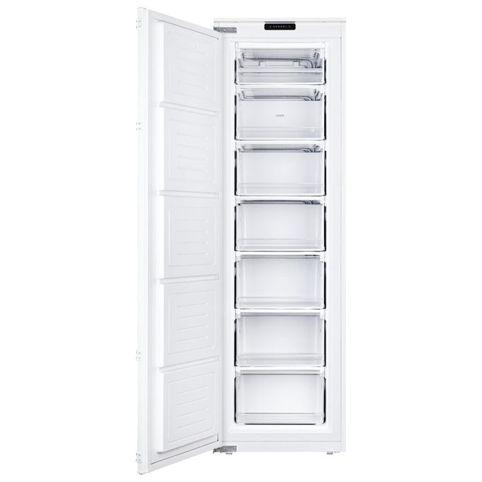 Candy CUS518EW Congelatore Verticale da Incasso 204 L 176,9 cm Classe E 39 dB 7 Cassetti Congelamento Rapido colore Bianco