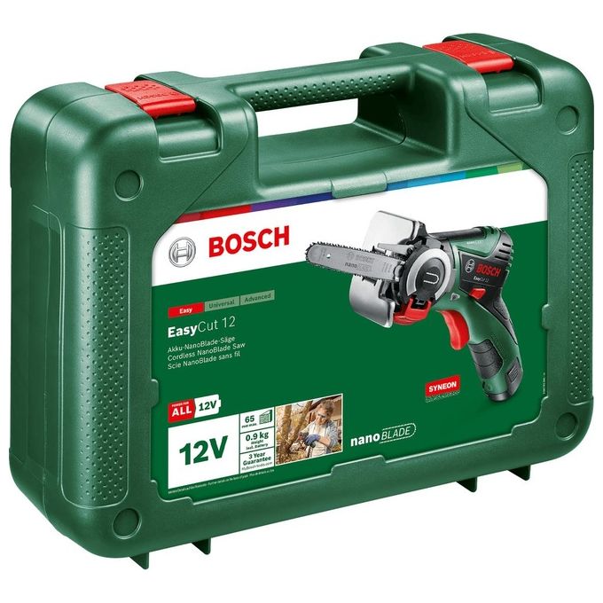 Bosch 06033C9000 EasyCut 12 Seghetto Elettrico 12V 2,5 Ah 4100 spm Acciaio per Legno e Plastica colore Nero Verde Rosso
