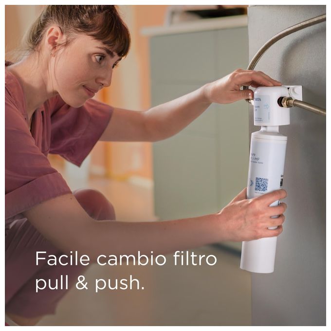 Brita 1053535 mypure SLIM V-MF Filtro Acqua Sottolavello 3 Stadi 8000 L 12 Mesi Timer Digitale colore Bianco